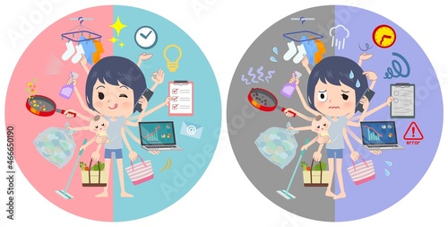 オフィスとプライベートでマルチタスクをこなす無課金アバター女性のセット