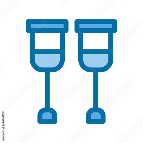 Crutch Filled Blue Vector Icon Design