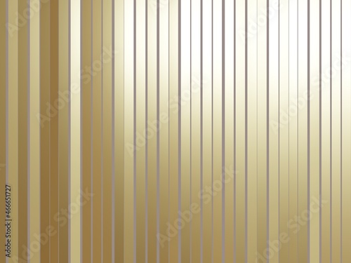 縦ストライプ 光沢のあるブラインド 光と影の3dイラスト ゴールド