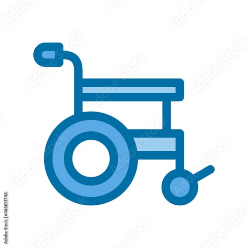 Wheelchair Filled Blue Vector Icon Design