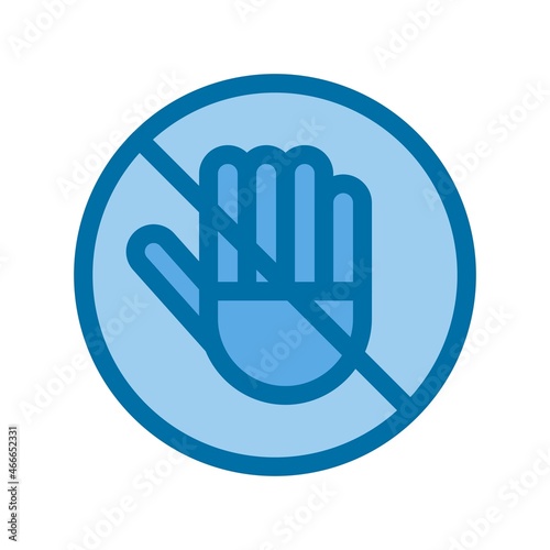 Halt Filled Blue Vector Icon Design