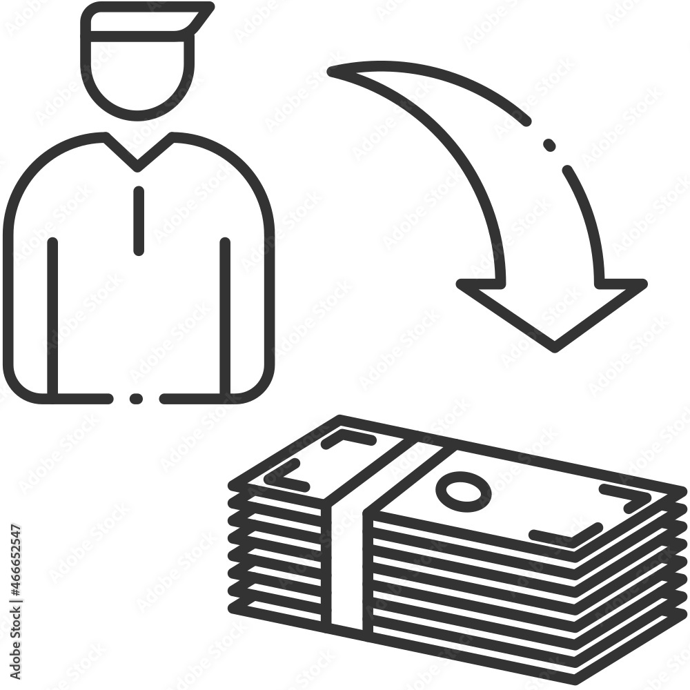 Vector salary outline icon, hire and money related 4000x4000 Pixel, editable stroke whitebackground Vector salary outline icon, hire and money related 4000x4000 Pixel, editable stroke whitebackground