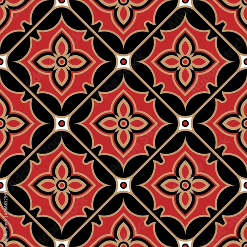 Coloful batik pattern vector