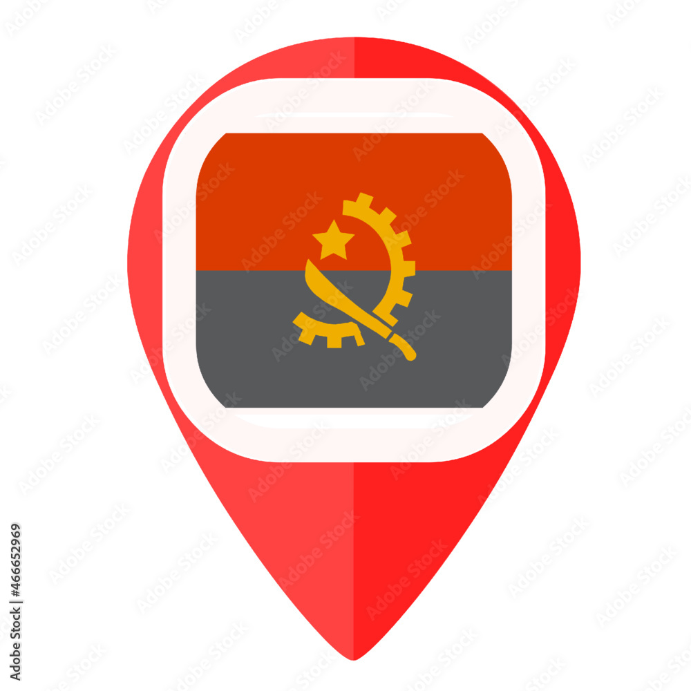 Angola national flag country pin marker