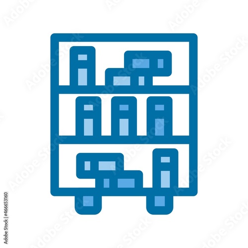 Book shelve Filled Blue Vector Icon Design