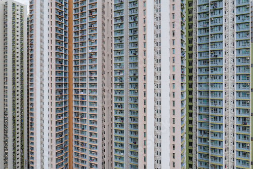 Skyscraper of apartment building facade