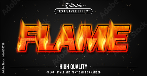 Editable text style effect - Flame text style theme.