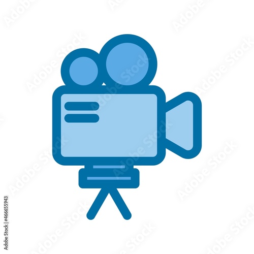 Video Camera Filled Blue Vector Icon Design