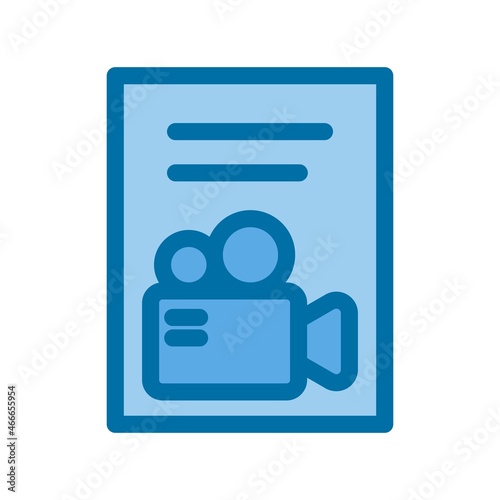 Vlog Filled Blue Vector Icon Design