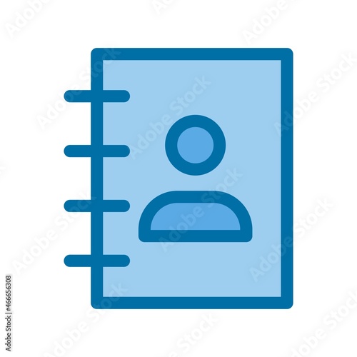 Phone Book Filled Blue Vector Icon Design