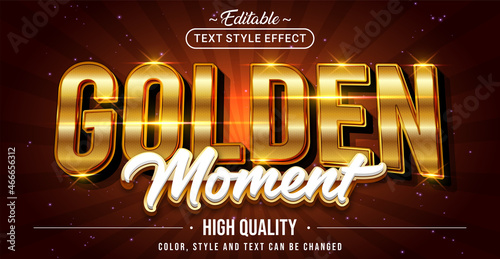 Editable text style effect - Golden Moment text style theme.
