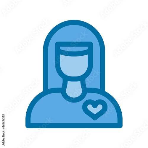 Girlfriend Filled Blue Vector Icon Design