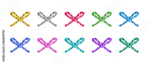 Glitter Bow Set In Differently Colors