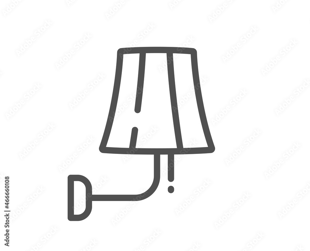 Wall lamp line icon. Sconce light sign. Interior illuminate symbol. Quality design element. Linear style wall lamp icon. Editable stroke. Vector Wall lamp line icon. Sconce light sign. Interior illuminate symbol. Quality design element. Linear style wall lamp icon. Editable stroke. Vector