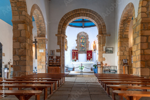 Saint Cado island with its Romanesque chapel of the eleventh century