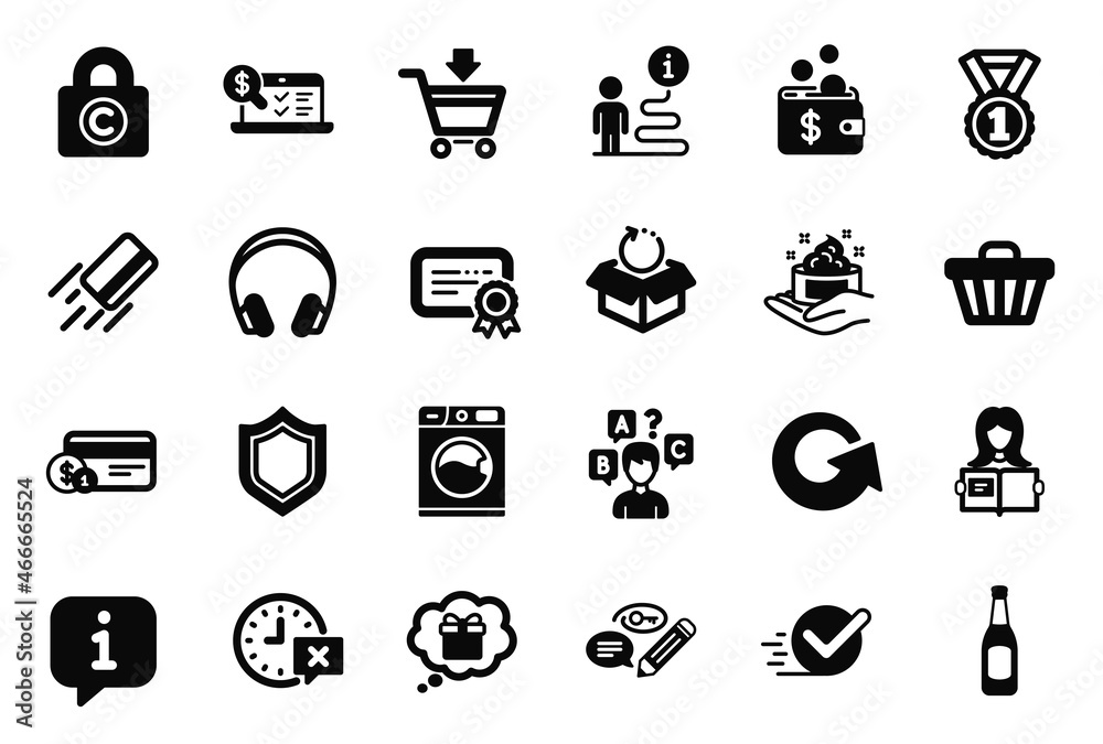 Vector Set of simple icons related to Keywords, Checkbox and Best rank icons. Beer, Credit card and Certificate signs. Shop cart, Security and Time. Headphones, Return package and Gift dream. Vector Vector Set of simple icons related to Keywords, Checkbox and Best rank icons. Beer, Credit card and Certificate signs. Shop cart, Security and Time. Headphones, Return package and Gift dream. Vector