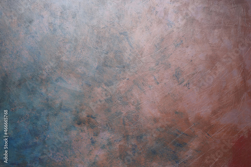 Texture materica dipinta a tempera di colore marrone e blu; spazio per testo photo