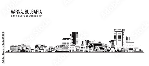 Cityscape Building Abstract Simple shape and modern style art Vector design - Varna, Bulgaria