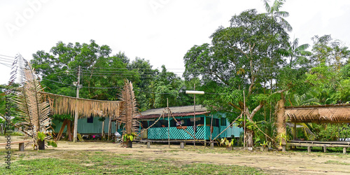 The village of the indigenous community of Nova Esperanca in Manaus, Brasil. photo