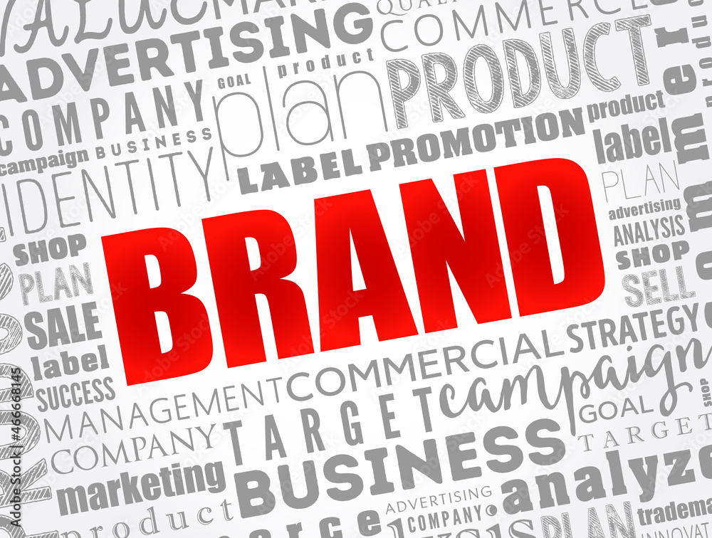 Brand word cloud collage, business concept background Brand word cloud collage, business concept background