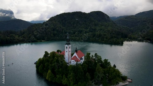 Wallpaper Mural Slovenia Lake Bled Aerial Drone 8.mp4 Torontodigital.ca