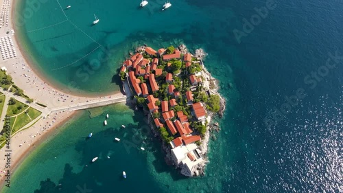 Montenegro Sveti Stefan Aerial Drone 1.mp4 photo