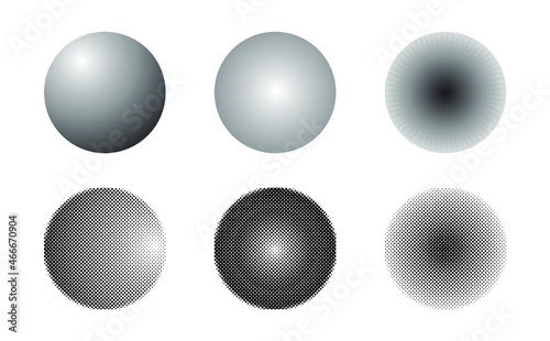 Dotwork 3D spheres effect with halftone and gradient