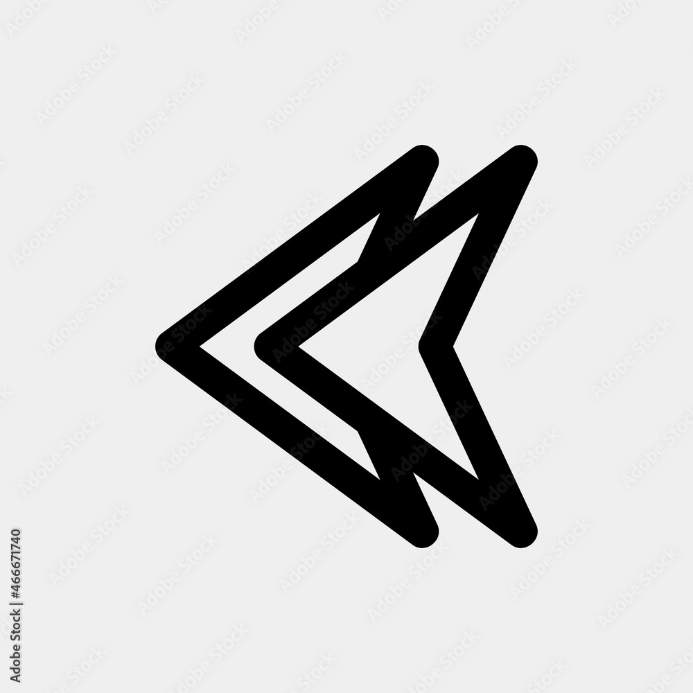 Left arrow icon vector illustration in line style, use for website mobile app presentation Left arrow icon vector illustration in line style, use for website mobile app presentation