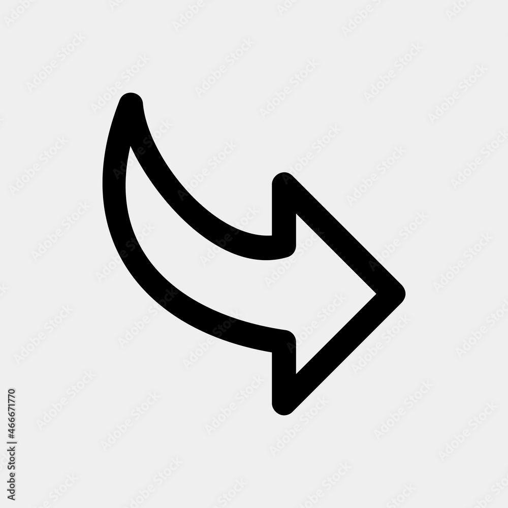 Down right arrow icon vector illustration in line style, use for website mobile app presentation Down right arrow icon vector illustration in line style, use for website mobile app presentation