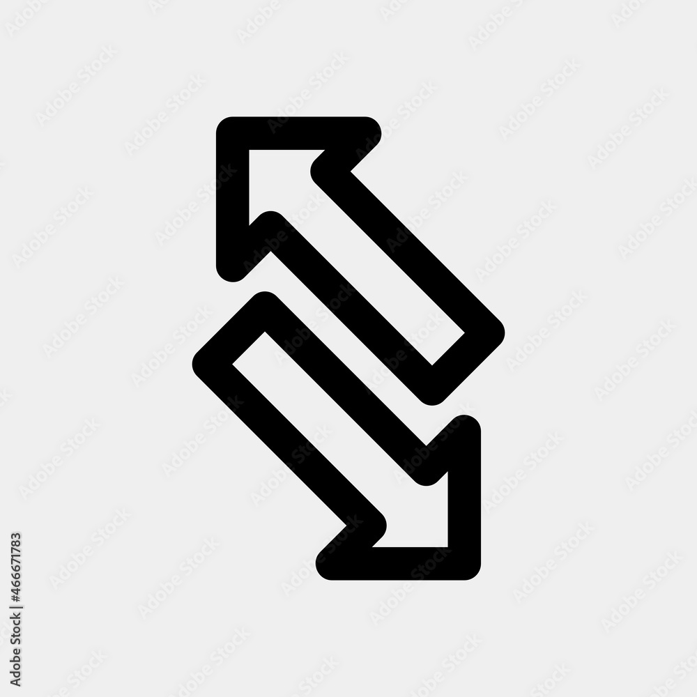 Exchange arrow icon vector illustration in line style, use for website mobile app presentation Exchange arrow icon vector illustration in line style, use for website mobile app presentation