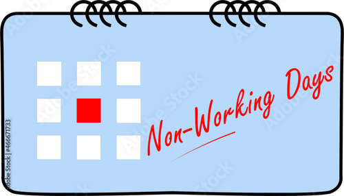 non-working day, vector of non working day, public holiday