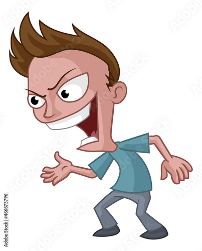 фотографія Cartoon Eager Energetic Happy Man