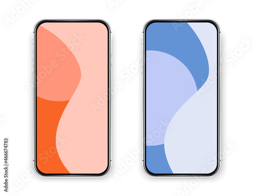 Wallpaper Mural Colorful phone mockup for presentation. Realistic isolated cell phone templates. Torontodigital.ca