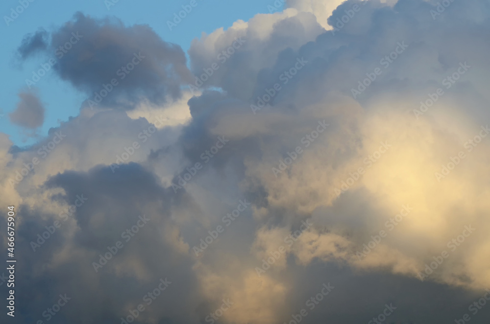 Clouds and sky in the sunset in pastel colors