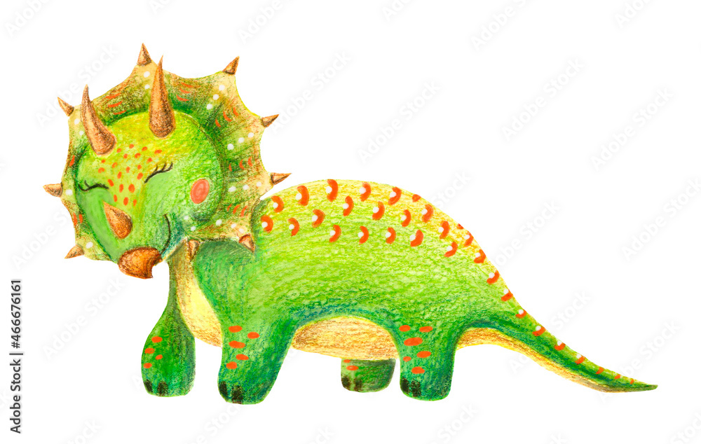 Fototapeta premium triceratops watercolor character colored dinosaur