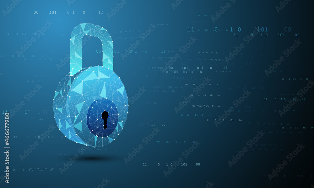 Fototapeta premium Computer network internet cyber security background. Cyber crime vector illustration. digital lock vector illustration EPS 10.