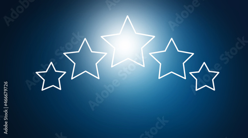 Fototapeta Naklejka Na Ścianę i Meble -  five stars for evaluation on a blue background