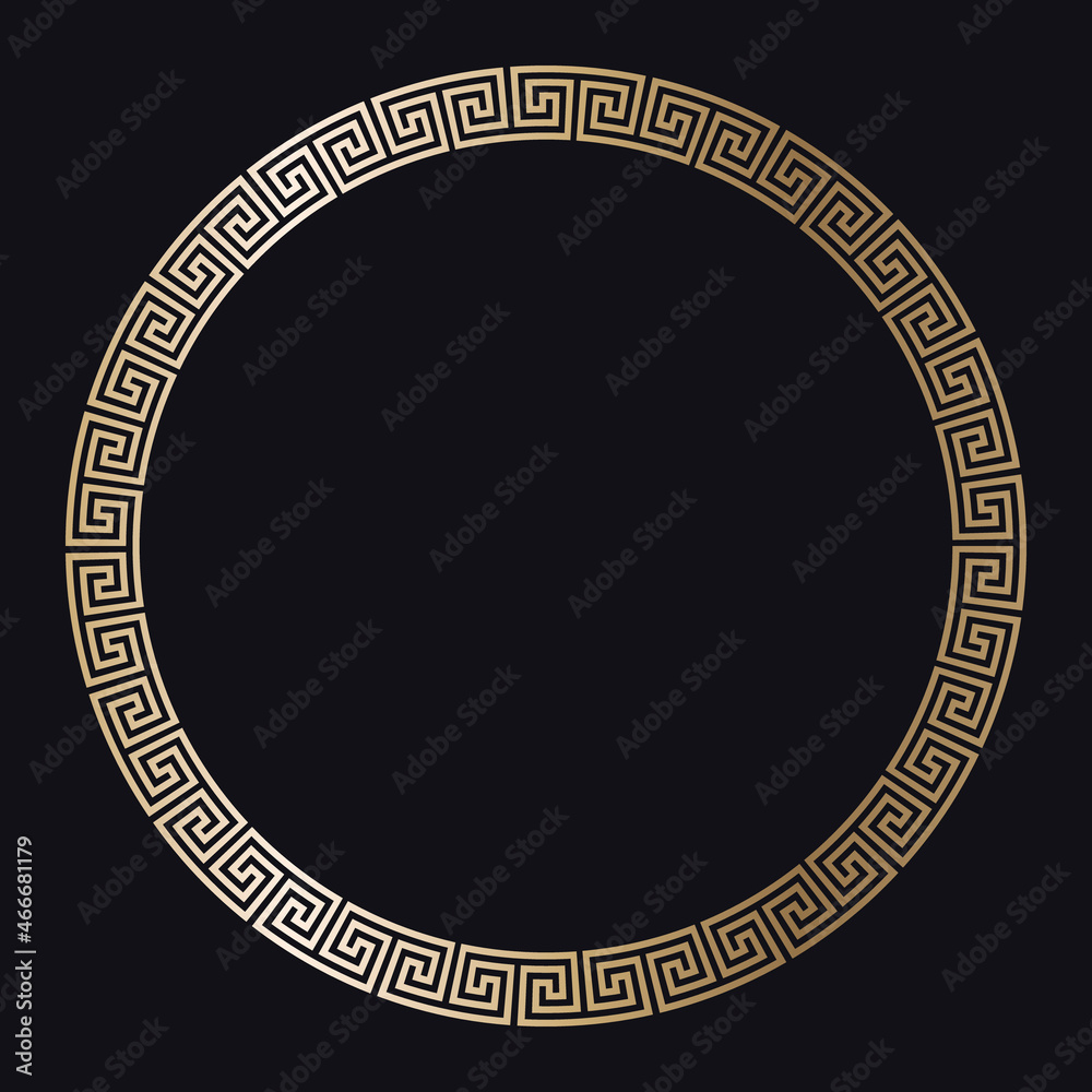 Greek gold frame on a black background, vector Greek gold frame on a black background, vector