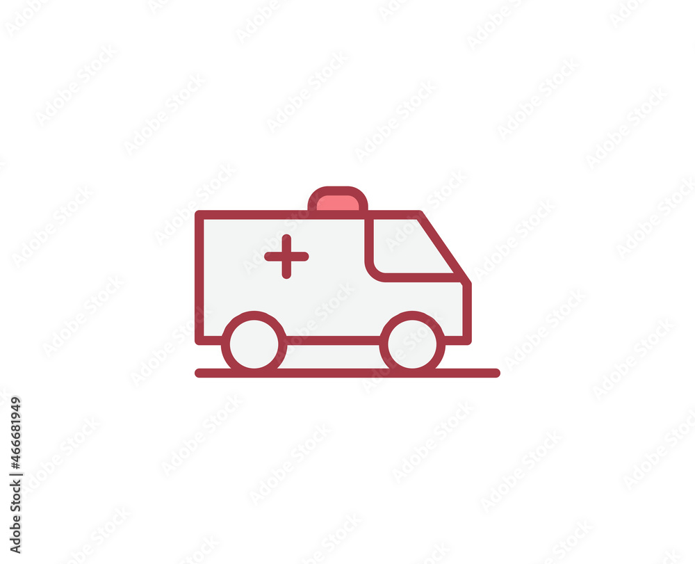 Ambulance flat icon. Thin line signs for design logo, visit card, etc. Single high-quality outline symbol for web design or mobile app. Medical outline pictogram. Ambulance flat icon. Thin line signs for design logo, visit card, etc. Single high-quality outline symbol for web design or mobile app. Medical outline pictogram.