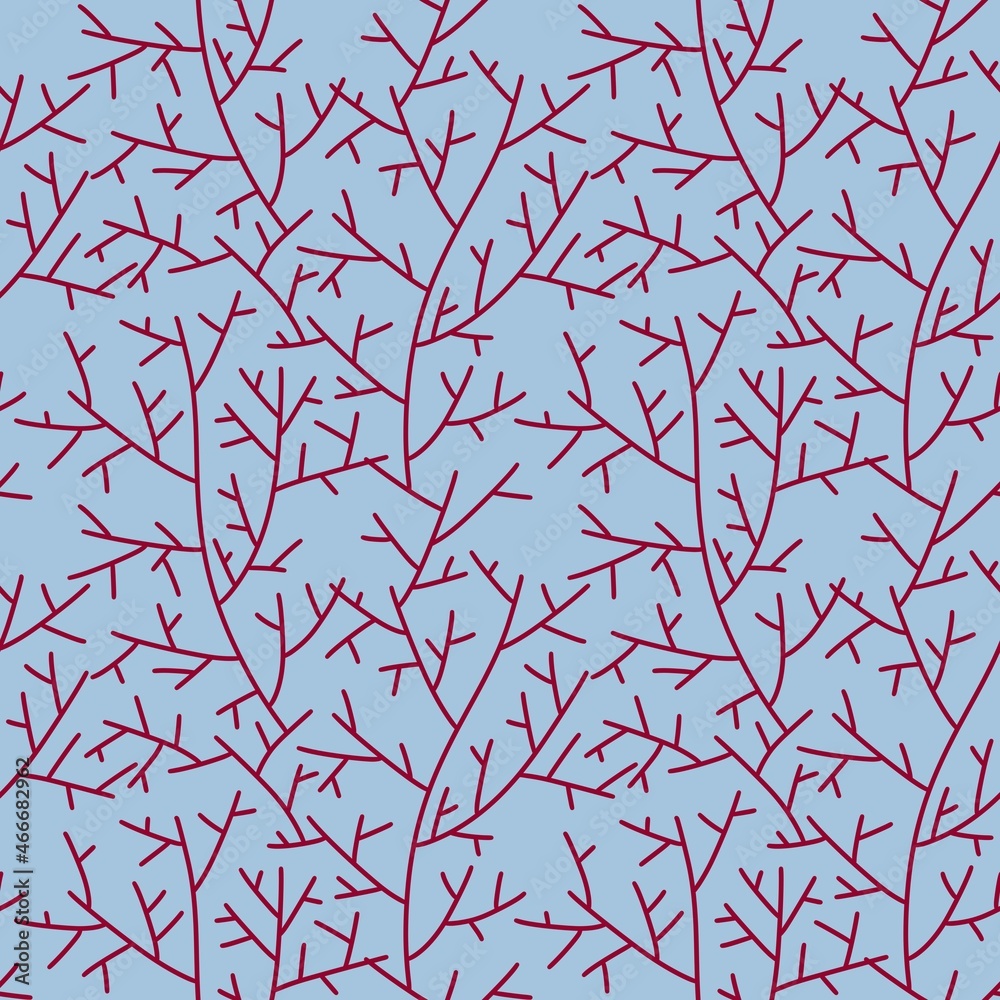 Seamless pattern with coral on blue background for fabrics Seamless pattern with coral on blue background for fabrics