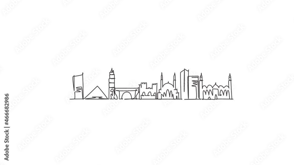 Animated self drawing of one continuous line draw Bursa city skyline, Turkey. Beautiful landmark postcard. World landscape tourism and travel vacation. Editable full length single line animation. Animated self drawing of one continuous line draw Bursa city skyline, Turkey. Beautiful landmark postcard. World landscape tourism and travel vacation. Editable full length single line animation.