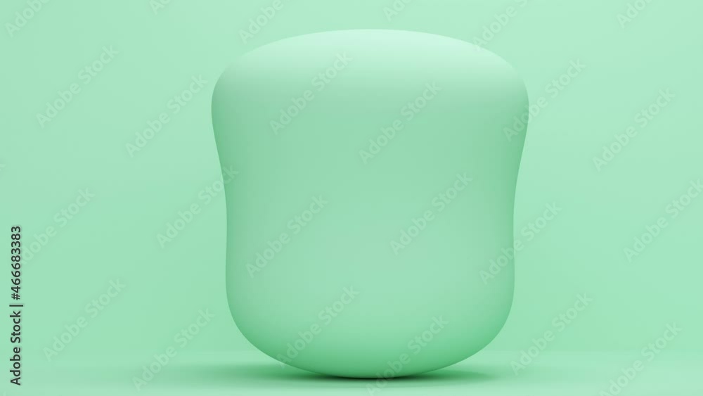 Abstract mint background with rubber sphere.  Minimal modern seamless motion design. Abstract loop animation