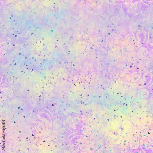 Seamless iridescent rainbow light pattern for print. High quality illustration. Swirly mix of pastel colors resembling holographic foil. Fantasy spectrum mermaid fantastical pattern for print.