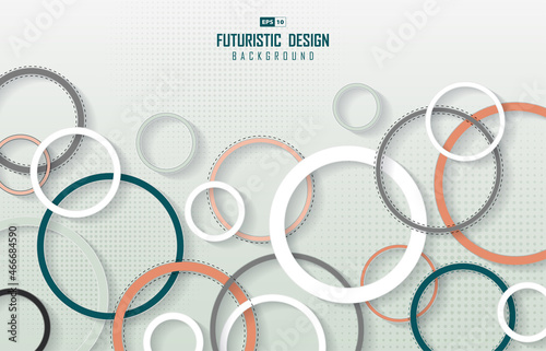Abstract circle pattern of geometric decorative artwork degsign template. Ovelppaing with halftone design background. illustration vector