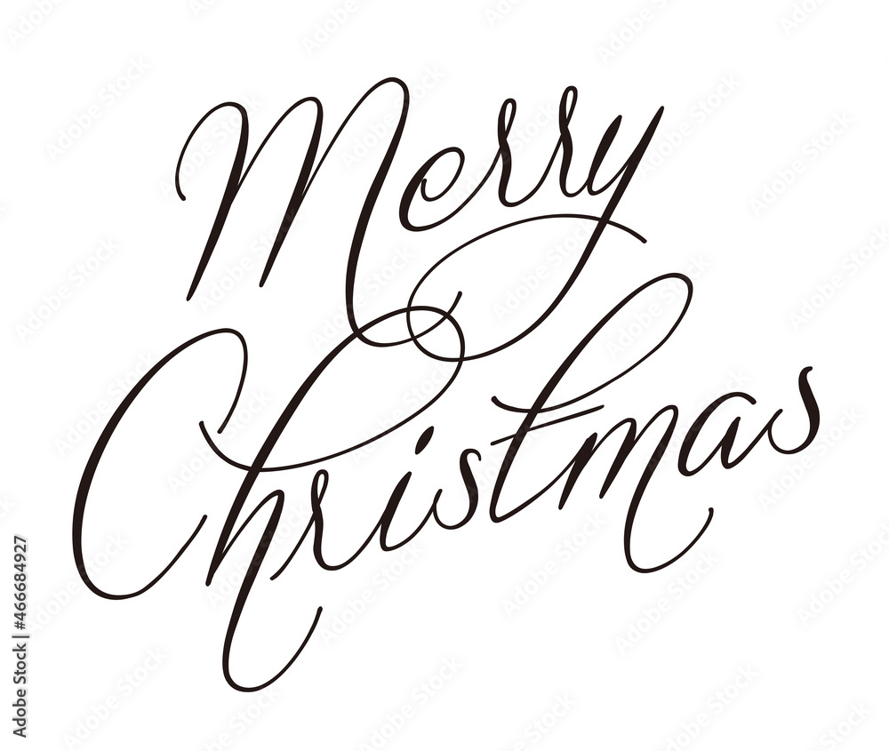 Fototapeta premium Christmas logo text illustration ( thin lines )