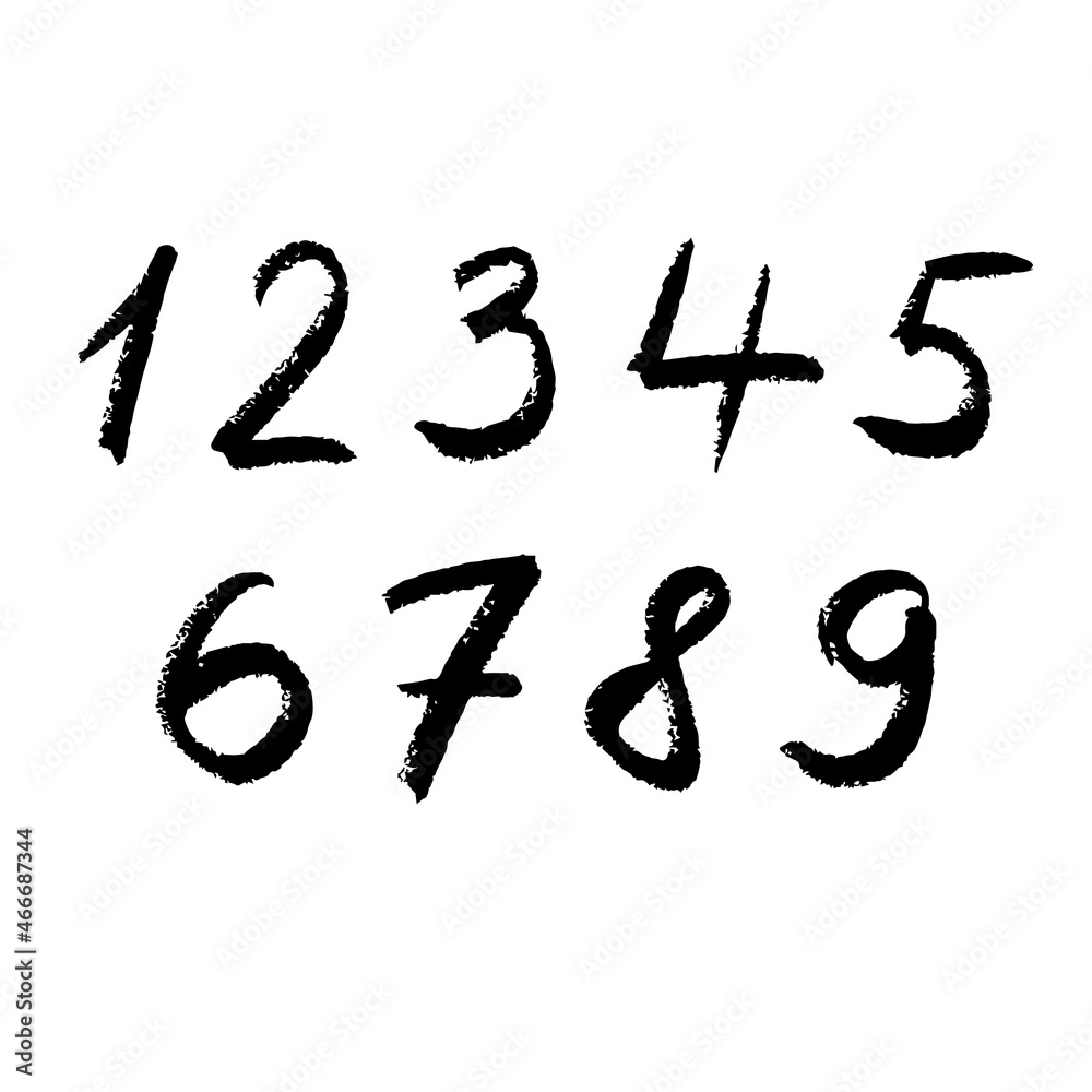Alphabet numbers hand - drawn doodle sketch. Vector illustration of hand-drawn numbers Alphabet numbers hand - drawn doodle sketch. Vector illustration of hand-drawn numbers