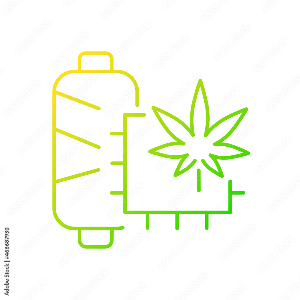 Hemp fiber gradient linear vector icon. Textile sector. Sustainable option for clothing. Eco-friendly fabric. Thin line color symbol. Modern style pictogram. Vector isolated outline drawing Hemp fiber gradient linear vector icon. Textile sector. Sustainable option for clothing. Eco-friendly fabric. Thin line color symbol. Modern style pictogram. Vector isolated outline drawing