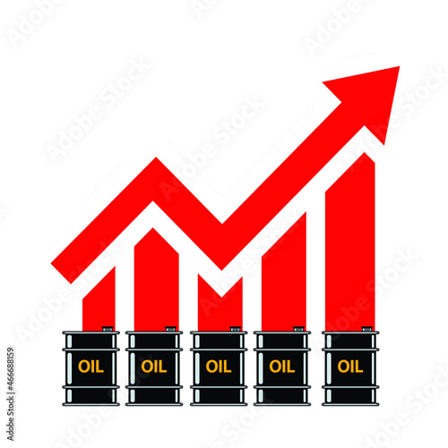 Gasoline Fuel Gas Petrols Oil Stock Value Market Demand Price Hike Rise Increase Up Skyrocket With Graph Chart Diagram Vector Illustration. Can be Used for Web, Mobile, Infographic and Print.