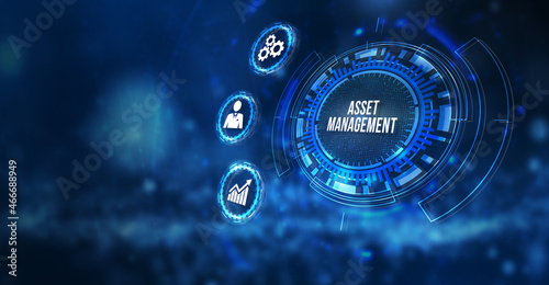 Internet, business, Technology and network concept. Asset management. 3d illustration.