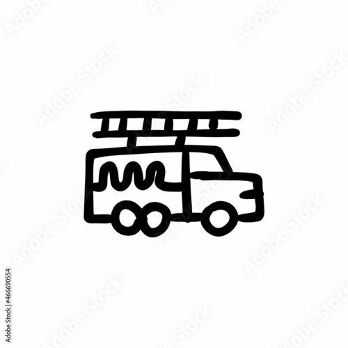 Tow truck icon in vector. Logotype - Doodle